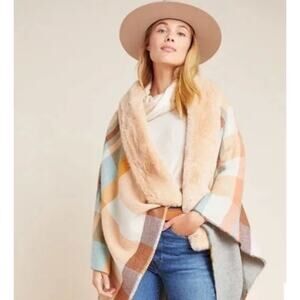 Anthropologie Petra Plaid Wrap, One Size